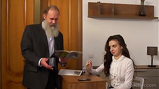 Tricky Old Teacher - Old teacher with her incomparable natural boobs Milana Witchs
